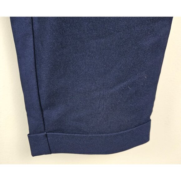 Grace Karin Womens High Waist Pants Size Medium Belt Fold-Up Leg Opening Navy - Picture 8 of 11